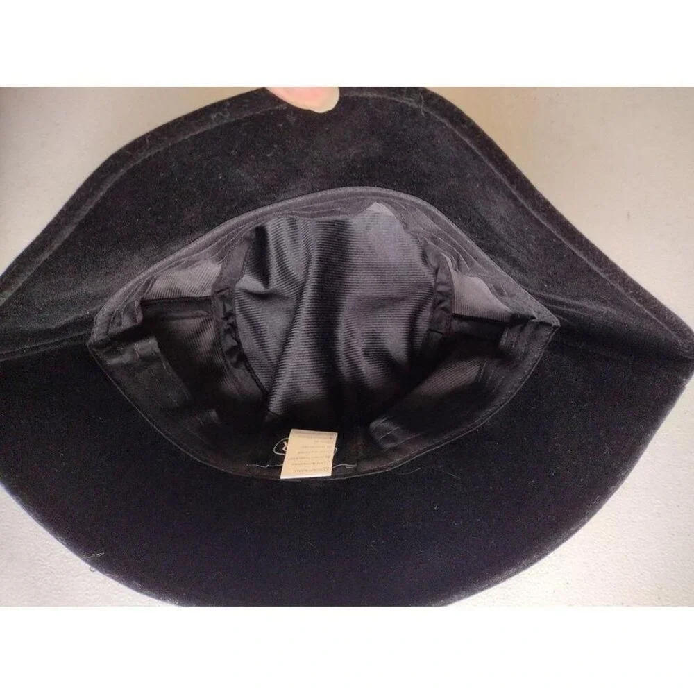 CIDER Black Velvet Bucket‎ Hat Embroidered C Logo Rainbow Accent Unisex